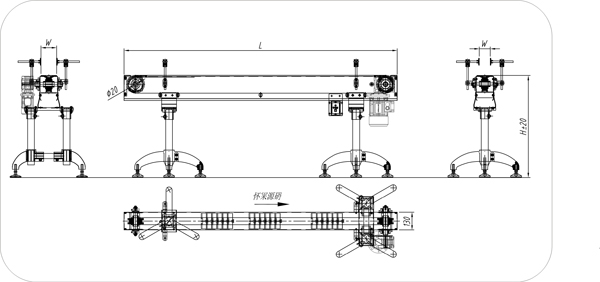 金屬鏈板輸送機(jī)示意圖